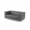 Divano attesa a 2 posti Unisit Quad QD2 schienale fisso - rivestimento tessuto fili di luce grigio scuro - QD2/F14