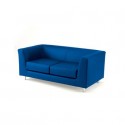 Divano attesa a 2 posti Unisit Quad QD2 schienale fisso - rivestimento tessuto ignifugo blu - QD2/IB