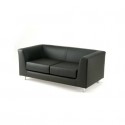 Divano attesa a 2 posti Unisit Quad QD2 schienale fisso - rivestimento tessuto ignifugo nero - QD2/IN