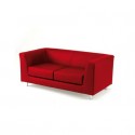 Divano attesa a 2 posti Unisit Quad QD2 schienale fisso - rivestimento tessuto ignifugo rosso - QD2/IR