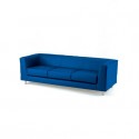 Divano attesa a 3 posti Unisit Quad QD3 schienale fisso - rivestimento tessuto fili di luce blu - QD3/F11