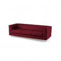Divano attesa a 3 posti Unisit Quad QD3 schienale fisso - rivestimento tessuto ignifugo bordeaux - QD3/ID