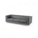 Divano attesa a 3 posti Unisit Quad QD3 schienale fisso - rivestimento tessuto ignifugo grigio scuro - QD3/IT