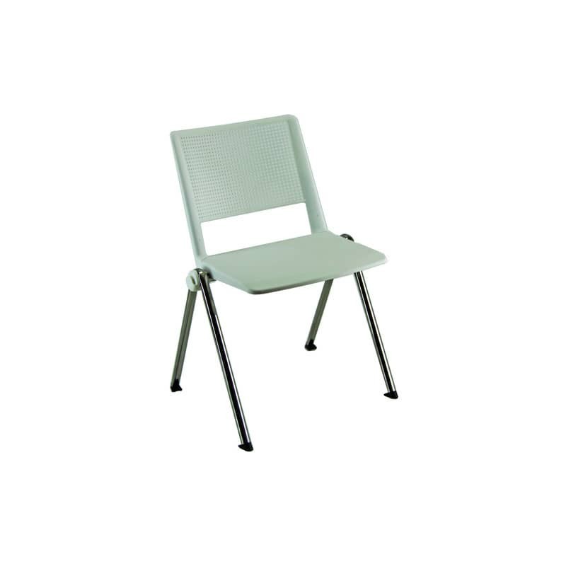 Sedia visitatore a 4 gambe Unisit Revolution RECP - schienale rigido rete PPL bianco - conf. 2 pezzi - RECP/2/BI
