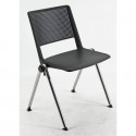 Sedia visitatore a 4 gambe Unisit Revolution RECP - schienale rigido rete PPL nero - conf. 2 pezzi  - RECP/2/NE