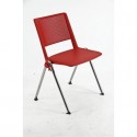 Sedia visitatore a 4 gambe Unisit Revolution RECP - schienale rigido rete PPL rosso - conf. 2 pezzi - RECP/2/RO
