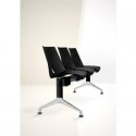 Panca 4 posti attesa Unisit Strike SK4PT con tavolino - schienale fisso - PPL nero - SK4PT/NE