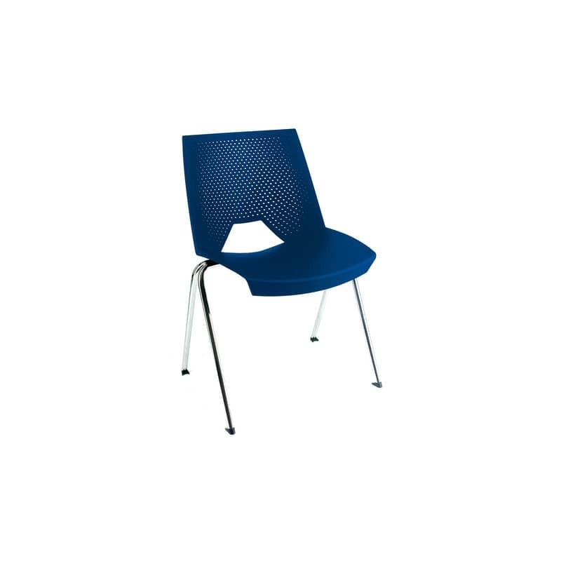 Sedia visitatore a 4 gambe Unisit Strike SKB schienale a rete - PPL blu SKB/BL
