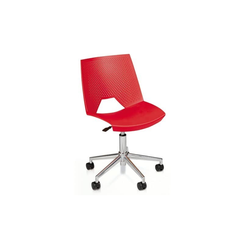 Sedia visitatore girevole Unisit Strike SKG schienale a rete - PPL rosso SKG/RO