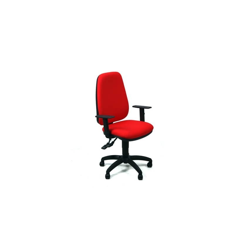 Sedia operativa girevole Unisit Teti TETE Eco Smart - rivestimento ignifugo rosso - con braccioli - TETE/IR
