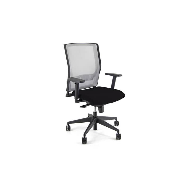 Sedia operativa girevole Unisit X Ray X2 schienale in rete grigio - rivestimento Eco nero - X2/EN