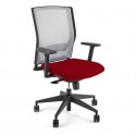 Sedia operativa girevole Unisit X Ray X2 schienale in rete grigio - rivestimento Eco rosso - X2/ER