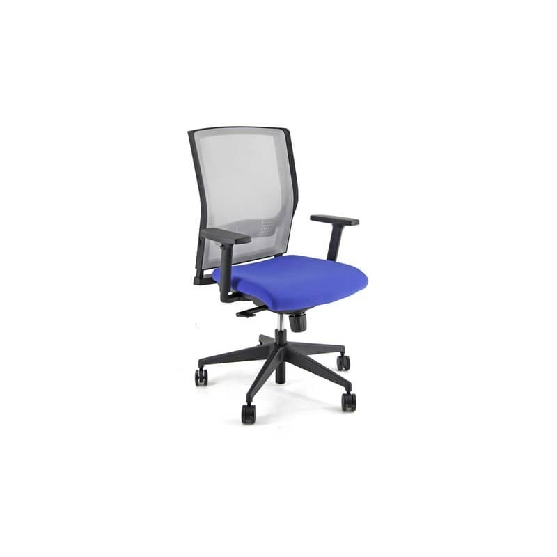 Sedia operativa girevole Unisit X Ray X2 schienale in rete grigio - rivestimento fili di luce blu - X2/F11