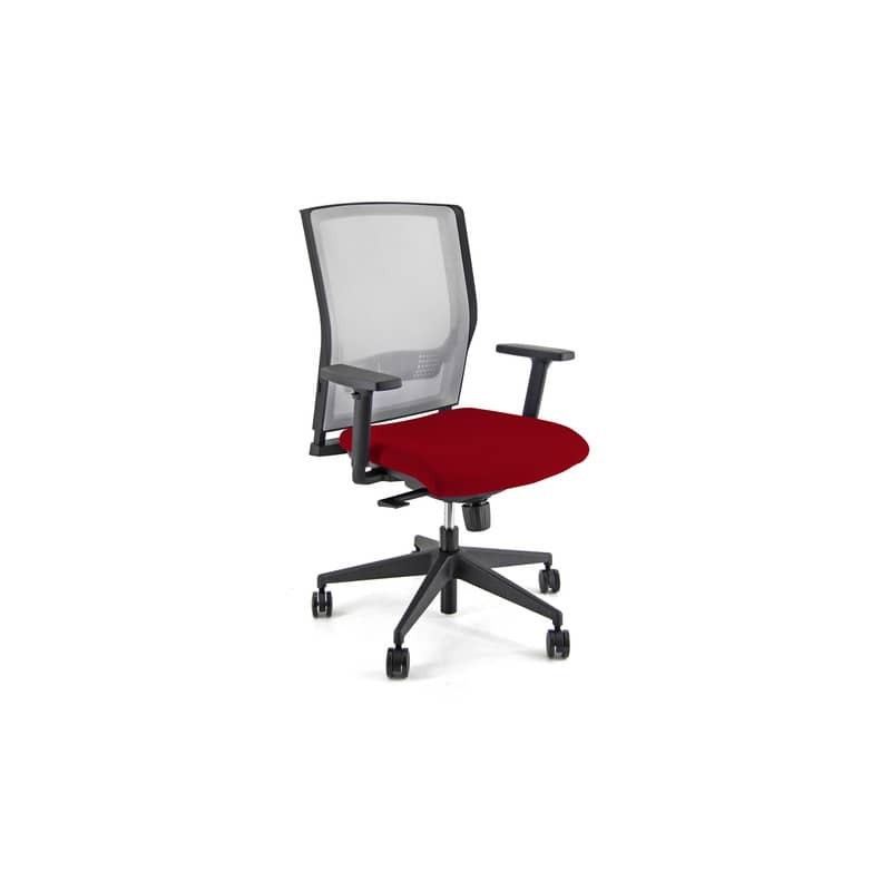 Sedia operativa girevole Unisit X Ray X2 schienale in rete grigio - rivestimento ignifugo rosso - X2/IR