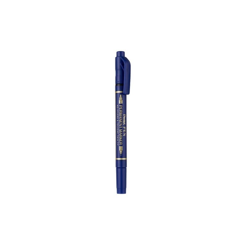 Marcatore permanente doppia punta Pentel Twin Tip tratti F-M blu N75W-CE (Conf.12)