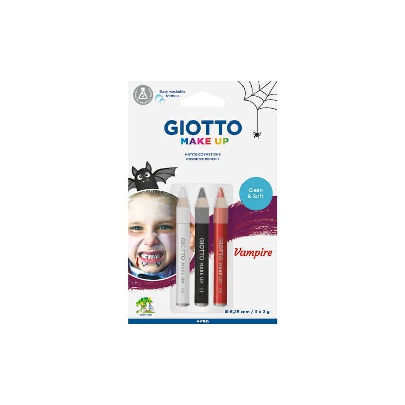 Tris tematico di matite cosmetiche GIOTTO Bianco, Nero, Rosso - Vampire conf. 3 pezzi - 473500