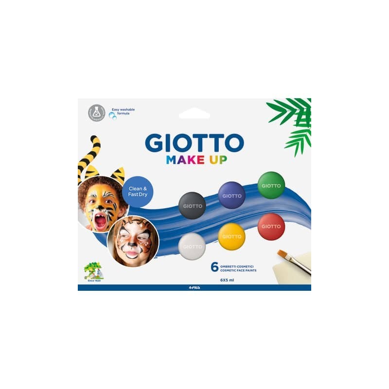 Set di 6 ombretti cosmetici GIOTTO Make Up bianco, rosso, nero, giallo, verde, blu 476200