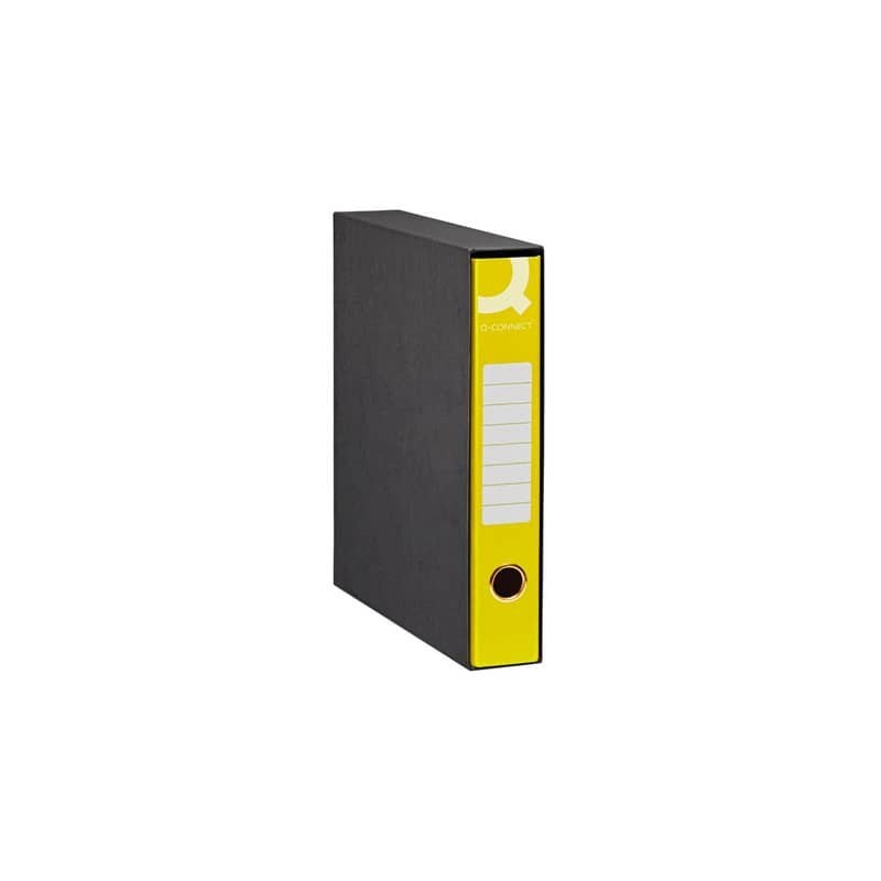 EC - Registratore commerciale con custodia Q-Connect 23x30 cm dorso 5 cm giallo - 0201990/QM.GI (Conf.6)