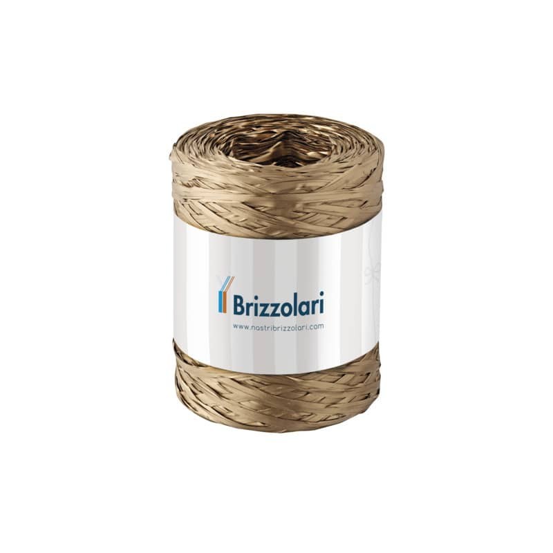 Nastro in rafia sintetica Brizzolari 5 mm x 200 mt oro 6802.33