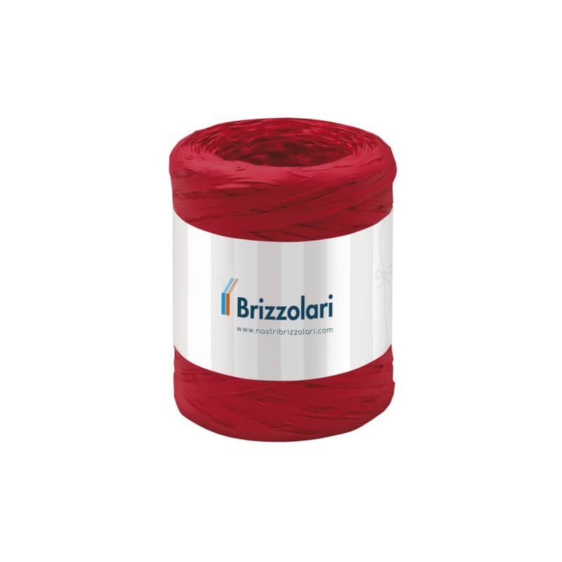 Nastro in rafia sintetica Brizzolari 5 mm x 200 mt rosso 6802.07