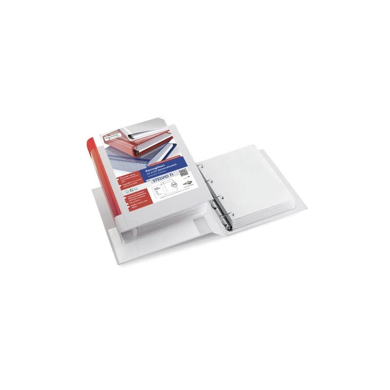 Raccoglitore personalizzabile Sei Rota Stelvio TI A4 - 4 anelli Q 100 mm bianco dorso 13 cm - 36994601