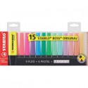 Desk set evidenziatori Stabilo Boss® Original 2-5 mm assortiti Conf. 15 pezzi - 7015-01