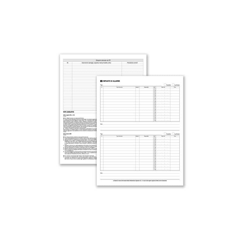 Registro sicurezza prevenzione incendi data ufficio - 48 pagine 31x24,5 cm DU137550000