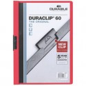 Cartellina con clip Durable DURACLIP® A4 - dorso 6 mm - capacità 60 fogli rosso - 220903