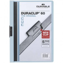 Cartellina con clip Durable DURACLIP® A4 - dorso 6 mm - capacità 60 fogli azzurro - 220906