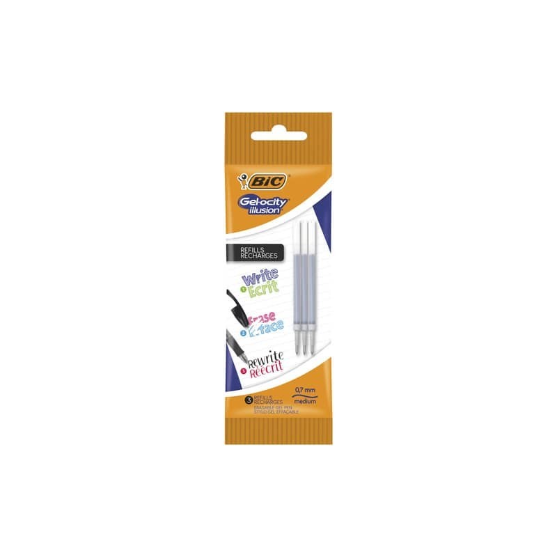Refill BIC Gelocity Illusion Pouch 0,7 mm nero Conf. 3 pezzi - 964820