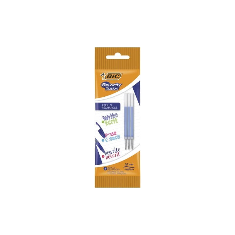 Refill BIC Gelocity Illusion Pouch 0,7 mm blu Conf. 3 pezzi - 9514511