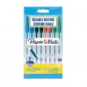 Penne a sfera con cappuccio Paper Mate PM 045 1 mm Nero/Blu/Rosso/Verde Conf. 8 pezzi - 2084416