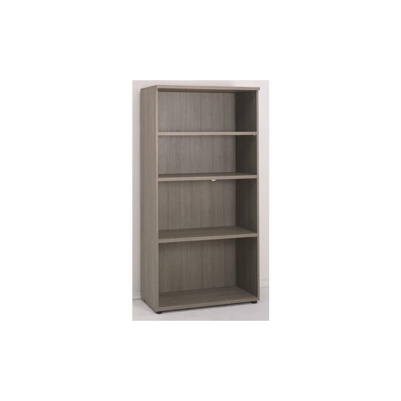 Mobile alto a giorno Frensy Larix 3 ripiani doppia larghezza 90x45x180 cm rovere grigio - ULAGM18