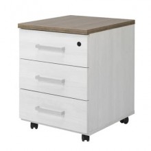 Cassettiera 3 cassetti Frensy Florence 44x52x63 cm top olmo - struttura frassino chiaro - UFLC3C