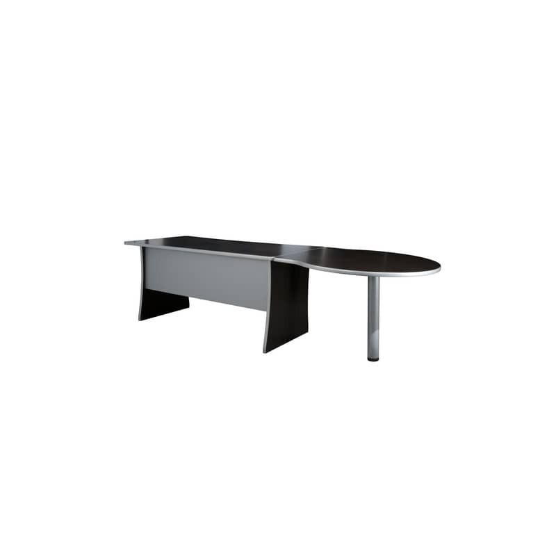 Penisola con gamba metallica Frensy Spirit 100x100x72 cm wengé USPWP100