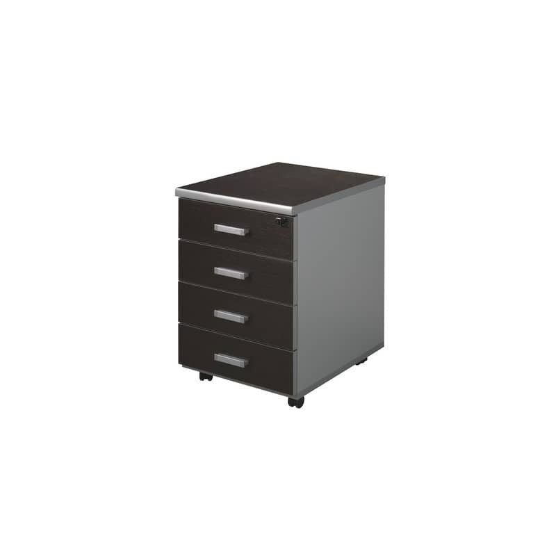 Cassettiera 4 cassetti Frensy Spirit con ruote 44x52x63 cm wengé USPWC4C