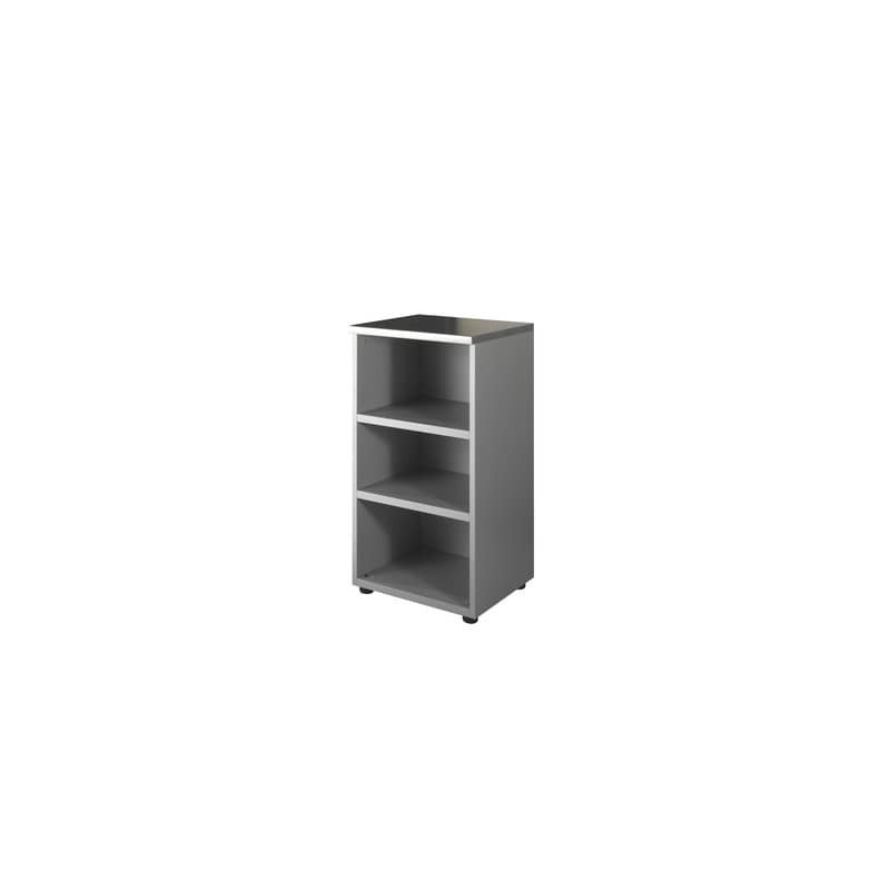 Mobile basso a giorno Frensy Spirit 1 ripiano 45x45x90 cm top wengé struttura grigio - USPWM94