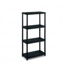 Scaffale a 4 ripiani TERRY Modulo 3060S/4 60x30x132 cm nero 1001610