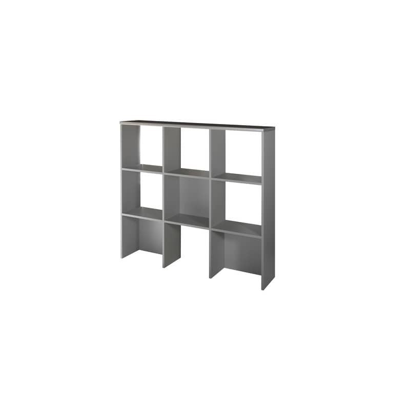 Libreria per sopra mobile Frensy Spirit 135x30x125 cm top wengé - struttura argento - USPWLIB
