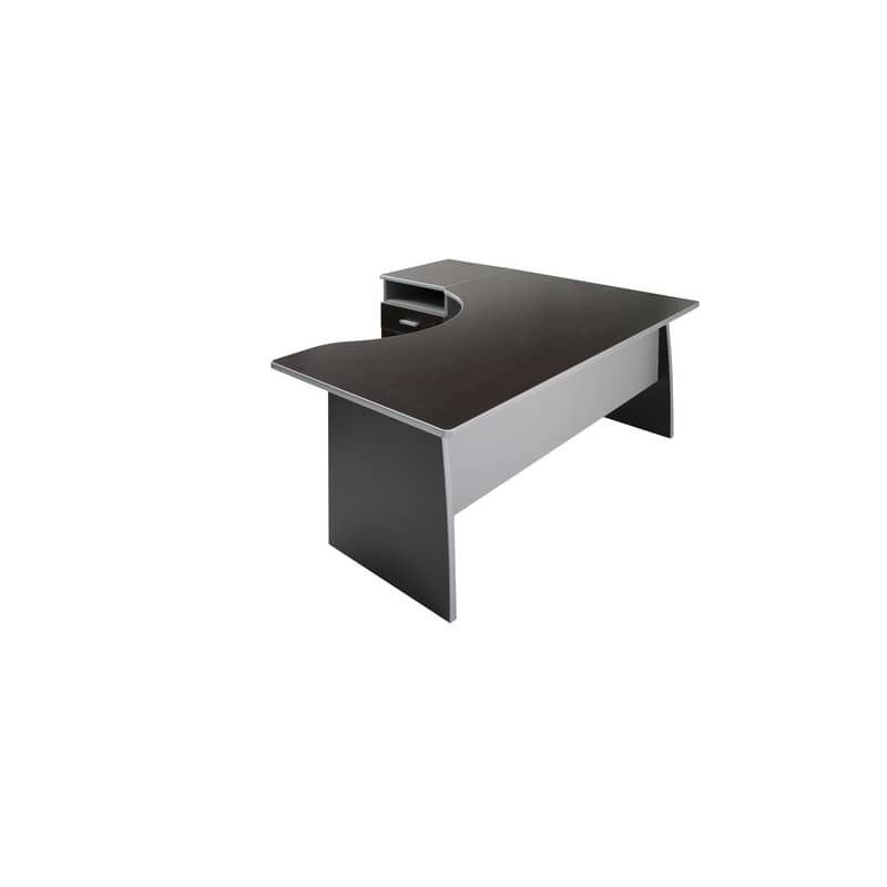 Scrivania informatica Frensy Spirit con semipenisola sinistra 160x100x72 cm wengé - USPWSI16SX