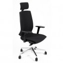 Sedia operativa girevole Unisit Larissa LR1SB con poggiatesta - rivestimento Eco nero - LR1SB/EN