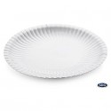 Piatto piano Ø 23 cm in cartoncino riciclato patinato Scatolificio del Garda Bianco - Conf. 50 pezzi - 203-00