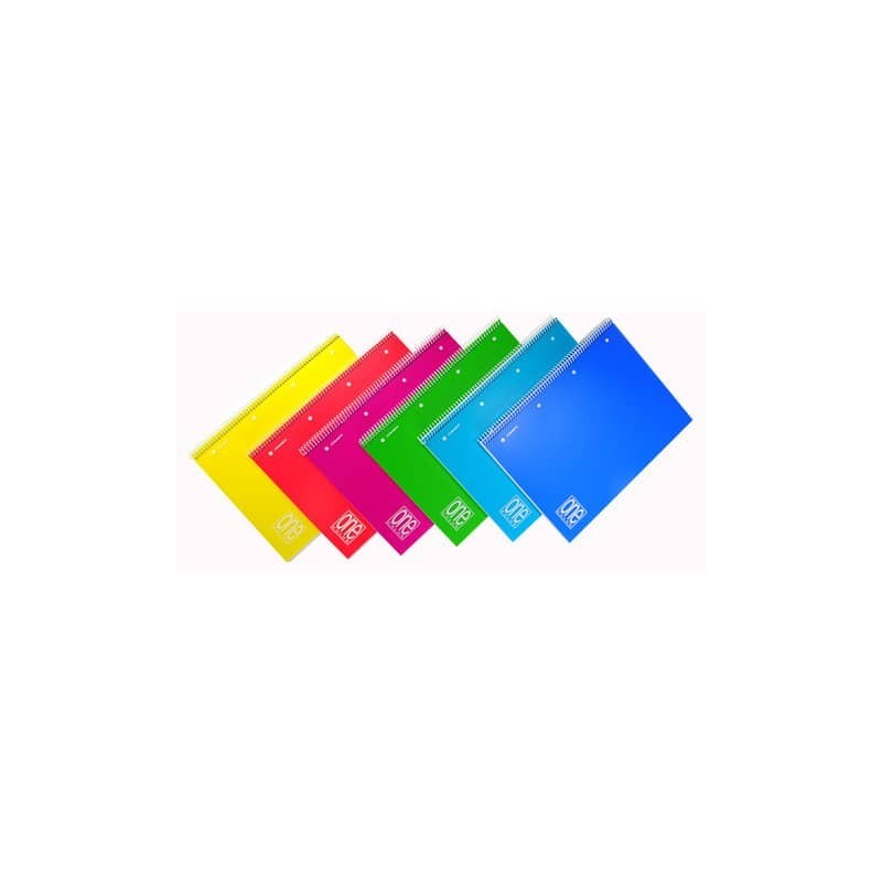 Maxi quaderno spiralato One Color A4 - 80 g/m² - 80+1 ff - 5M - colori assortiti - 2935 (Conf.6)