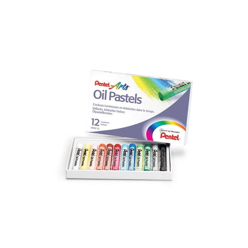 Pastelli a olio Pentel Arts Oil Pastel - 8 mm colori assortiti Conf. 12 pezzi - 0100524