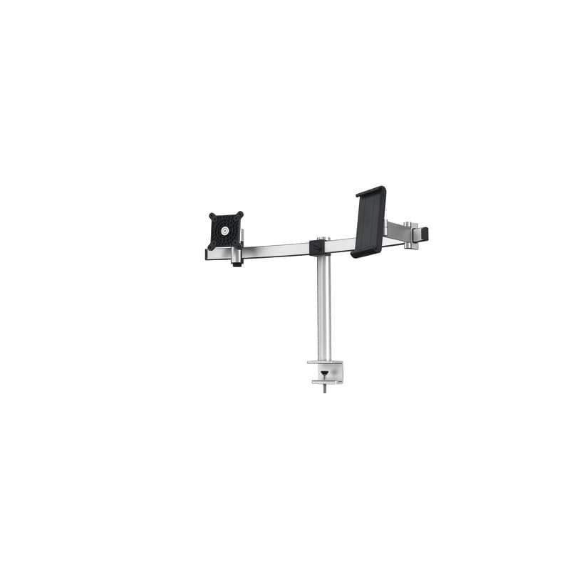 Braccio porta monitor per 1 schermo max 27" e 1 tablet max 13" DURABLE argento metallizzato 780x445x190 mm - 5087-23