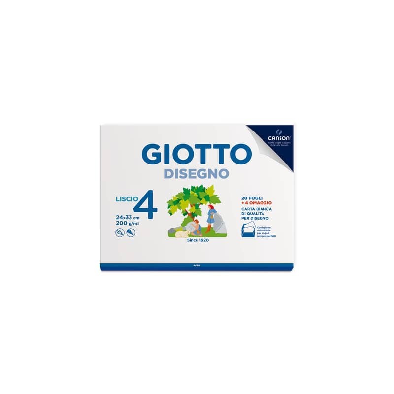 Album da disegno Giotto Disegno 4 200 g - 24x33 cm liscio 24 fogli 583500