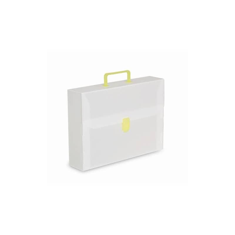 Valigetta portadocumenti Favorit a una chiusura polionda cannettato bianco trasparente 27x38 cm dorso 8 cm - 10050