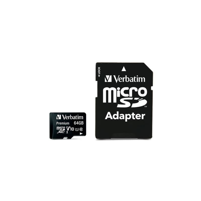 Flash memory card Verbatim micro sdhc - classe 10 con adattatore 64 GB 44084