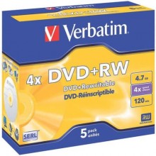 DVD+RW Verbatim 4x 4.7 GB  Conf. 5 pezzi - 43229