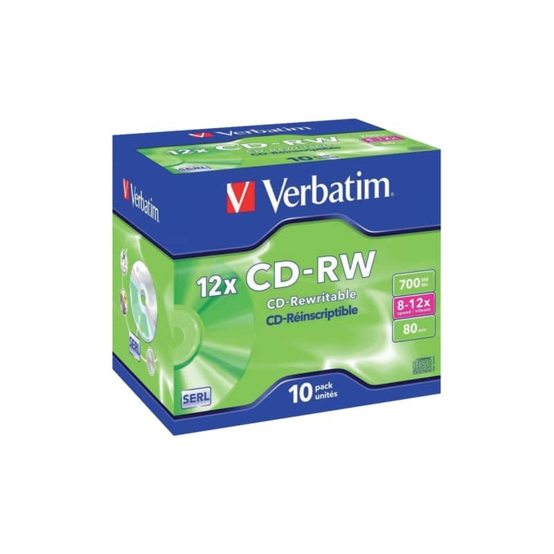 CD-RW Verbatim 12x 700 MB  Conf. 10 pezzi - 43148